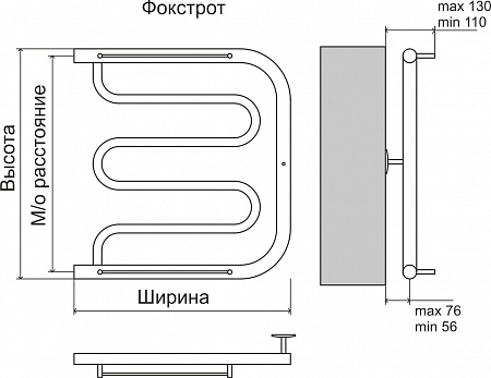 Фокстрот AISI 32х2 500х400 Полотенцесушитель  TERMINUS Сызрань - фото 4