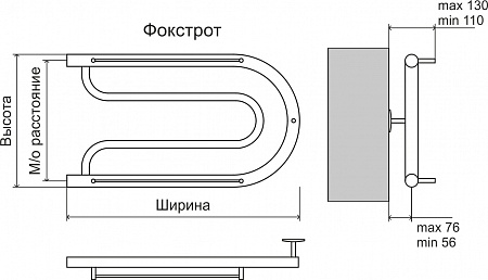 Фокстрот AISI 32х2 320х700 Полотенцесушитель  TERMINUS Сызрань - фото 3