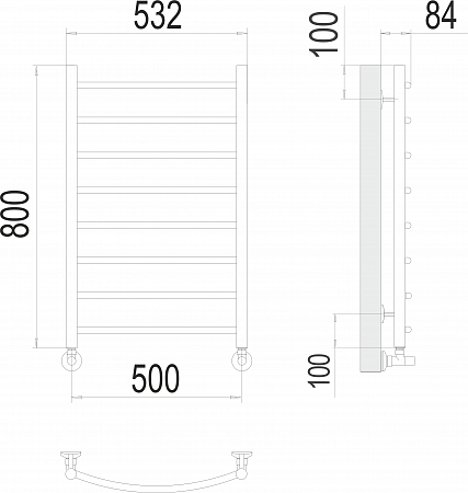 Классик П8 500х800 Полотенцесушитель  TERMINUS Сызрань - фото 3