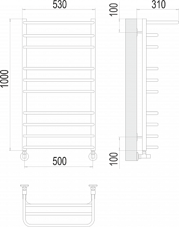 Арктур П10 500х1000 Полотенцесушитель  TERMINUS Сызрань - фото 3