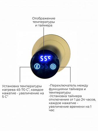 Аккорд П5 500х800 электро Полотенцесушитель TERMINUS Брашированное золото Сызрань - фото 4