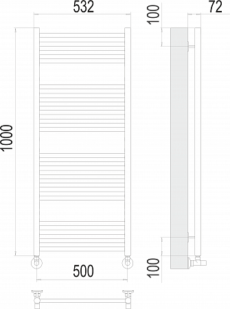 Аврора П20 500х1000 Полотенцесушитель  TERMINUS Сызрань - фото 3