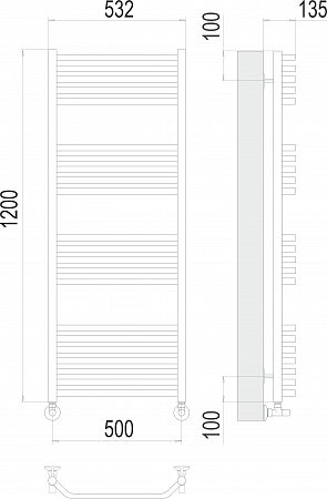 Виктория П22 500х1200 Полотенцесушитель  TERMINUS Сызрань - фото 3