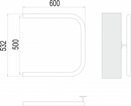 П-обр AISI 32х2 500х600 Полотенцесушитель  TERMINUS Сызрань - фото 3