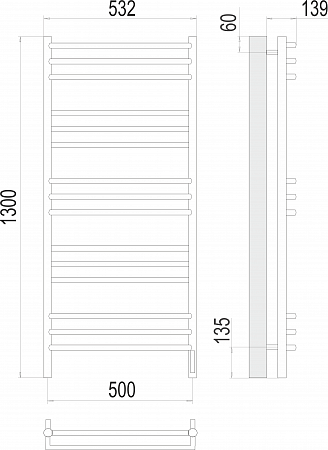 Прато П15 500х1300 электро (sensor quick touch) Полотенцесушитель  TERMINUS Сызрань - фото 3