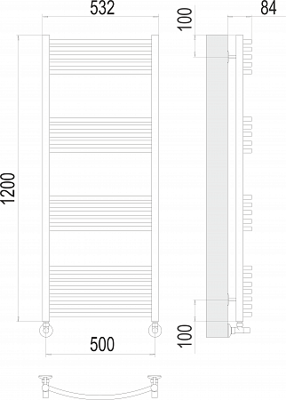 Классик П22 500х1200 Полотенцесушитель  TERMINUS Сызрань - фото 3