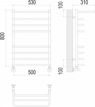 Арктур П8 500х800 Полотенцесушитель  TERMINUS Сызрань - фото 3