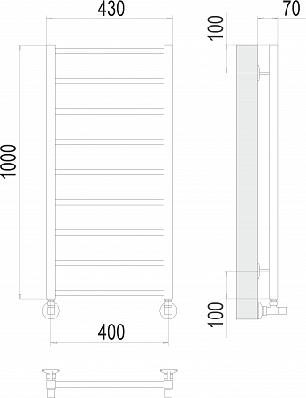 Контур П9 400х1000 Полотенцесушитель  TERMINUS Сызрань - фото 3